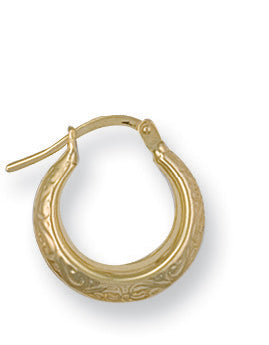 Gold Patterned Creole Earrings