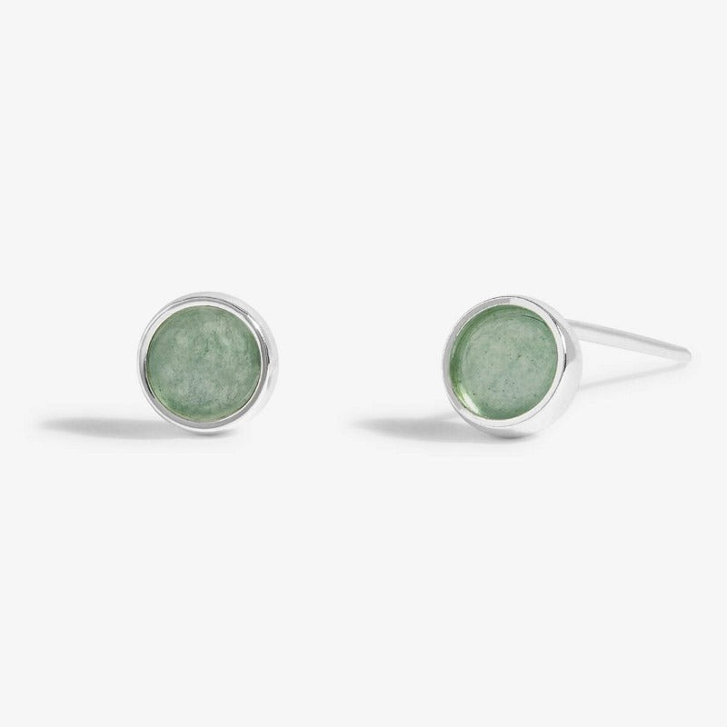 silver plated brass earrings with green aventurine - Carathea