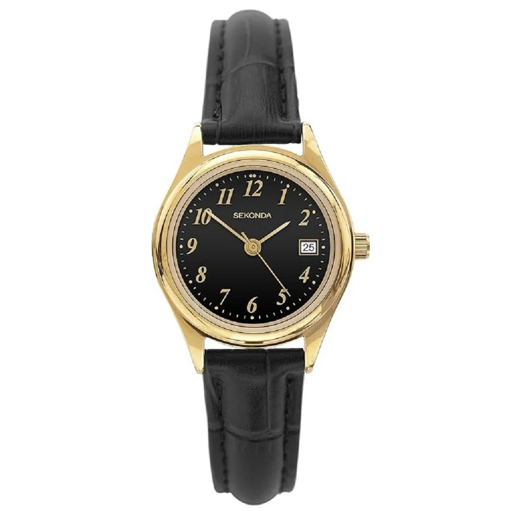 Sekonda ladies watch with black dial and strap - Carathea jewellers
