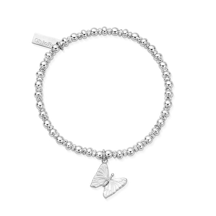 Silver beaded butterfly bracelet | Jewellery Carathea