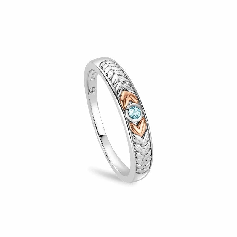 Clogau Lilibet Channel Ring with Sky Blue topaz - Carathea