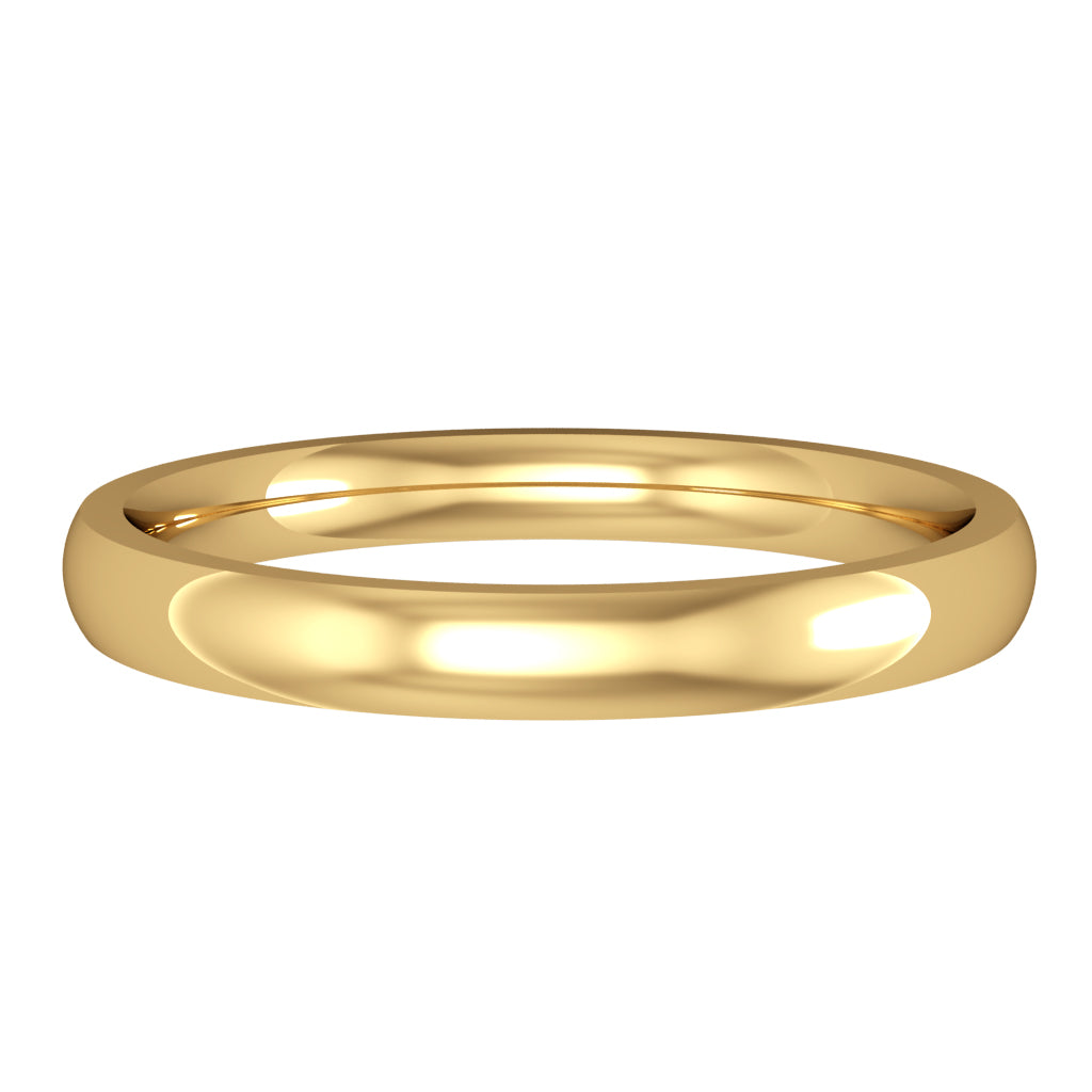 gold essential 2.5mm court shaped wedding ring | Carathea jewellers
