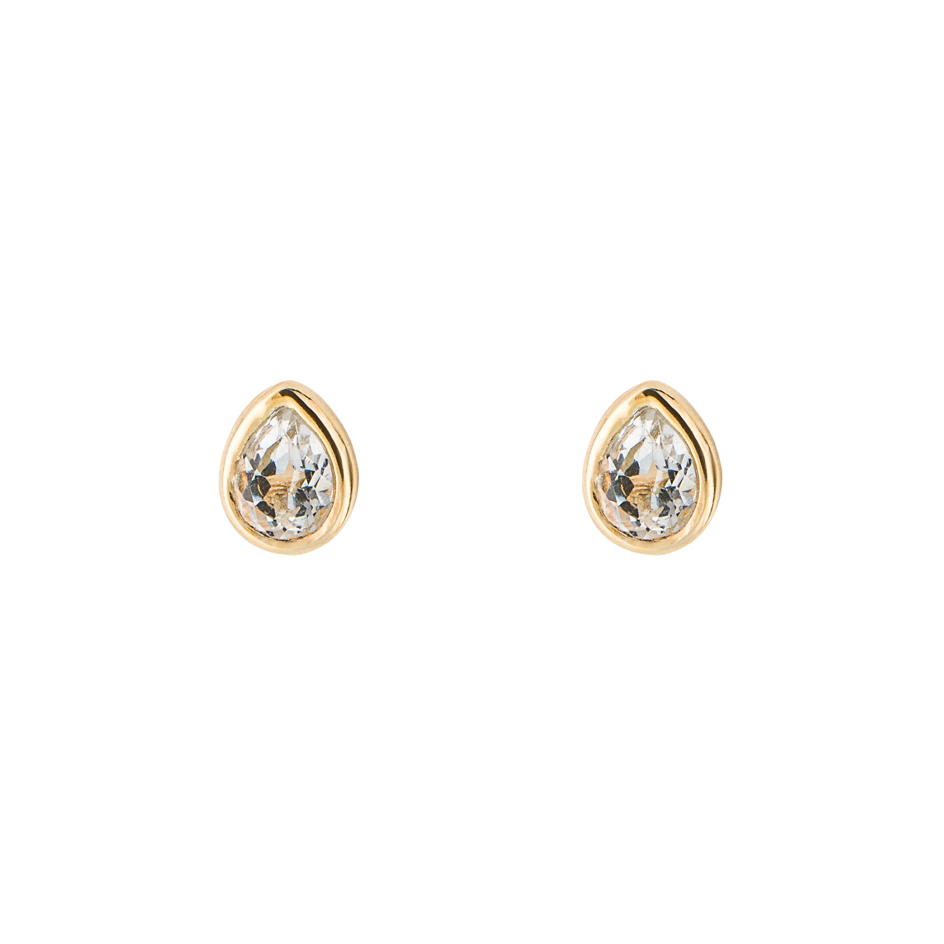 Gold Plated Silver April Birthstone Stud Earrings