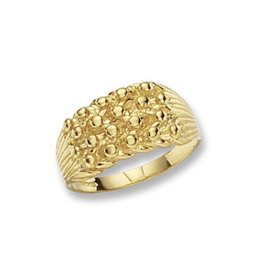 Men's Gold Four Row Keeper Ring