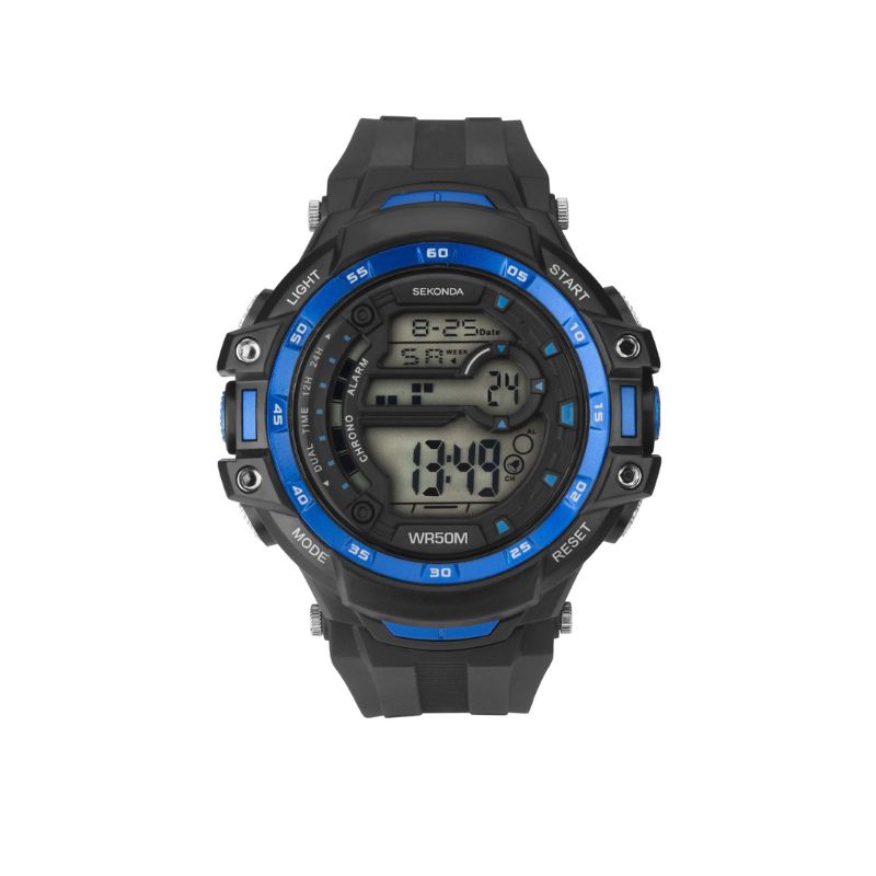 Sekonda Men's Blue and Black Plastic Watch 1520 Watches Carathea 