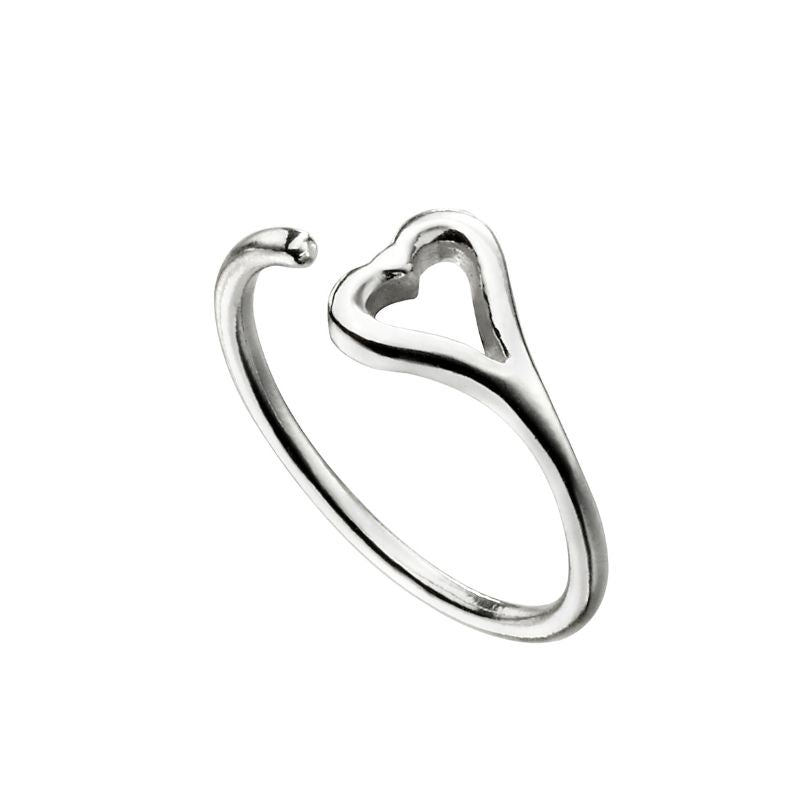Silver Open Heart Toe Ring