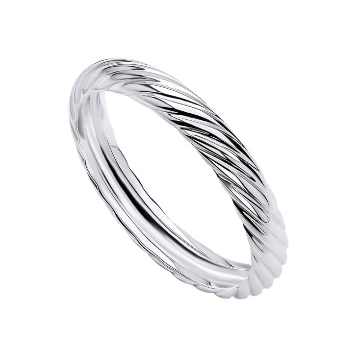 silver rope effect ring - Carathea jewellers