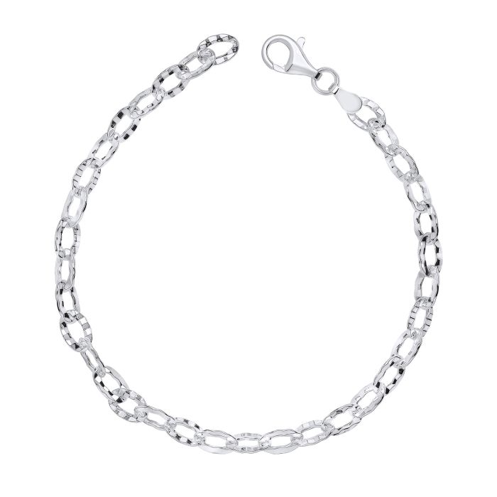 textured silver anchor link bracelet - Carathea