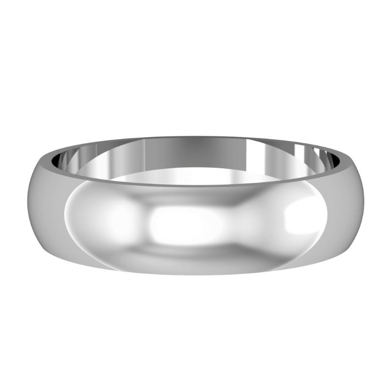 white gold 5mm d-shaped wedding ring | Carathea