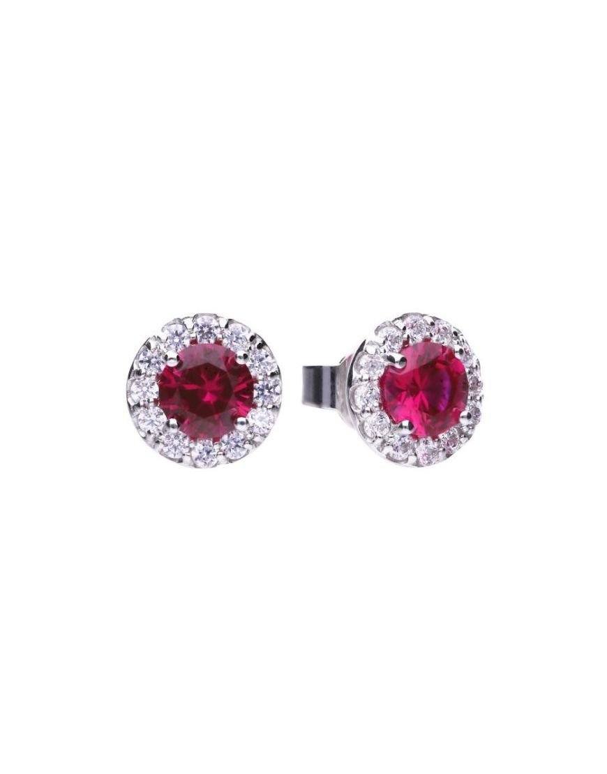 Diamonfire Ruby Red Round Zirconia Stud Earrings Jewellery Carathea