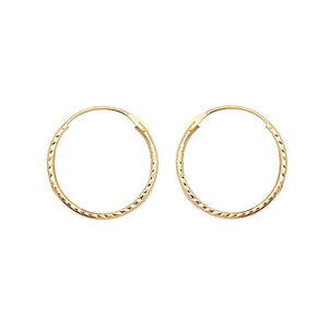 9ct Gold Diamond Cut Sleeper Earrings Jewellery Treasure House Limited 