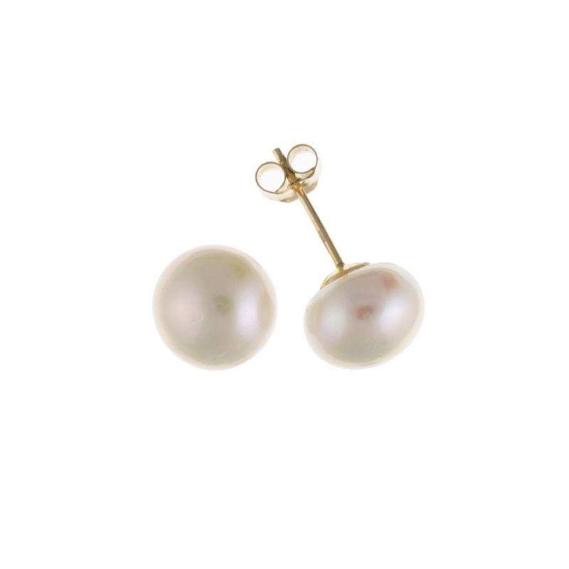 9ct Gold Freshwater Pearl Button Stud Earrings Jewellery Ian Dunford 