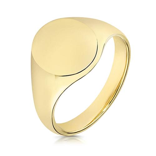 9ct Gold Oval Signet Ring for Men Jewellery Treasure House Limited O 