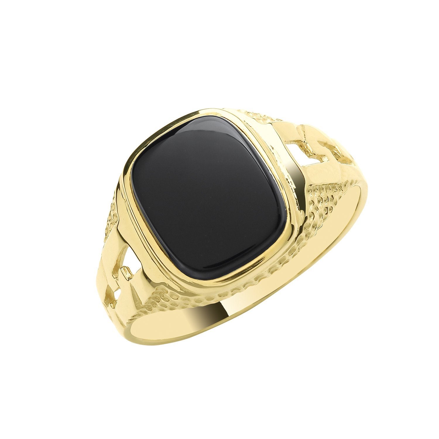 9ct Gold Onyx Cushion Signet Ring Jewellery Treasure House Limited 