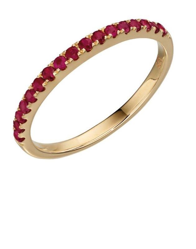 9ct Gold Ruby Half Eternity Ring Jewellery Gecko L 1/2 