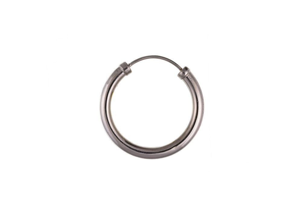 Men's White Gold Hoop Earring Carathea - Main Image