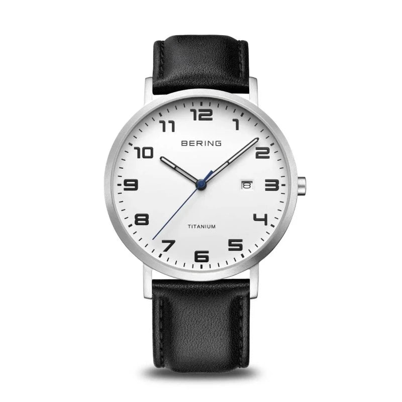 Men's Bering Titanium Watch with Black Strap 18640-404 Watches Bering 