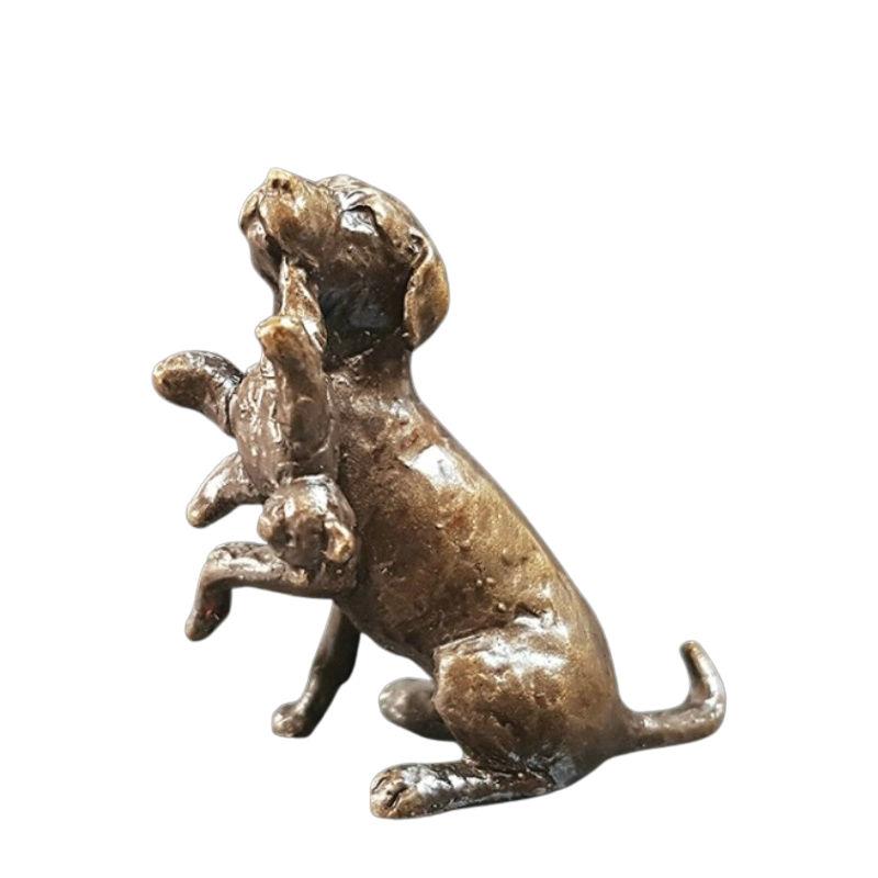 Bronze Labrador with Teddy Sculpture Gifts Richard Cooper & Co 