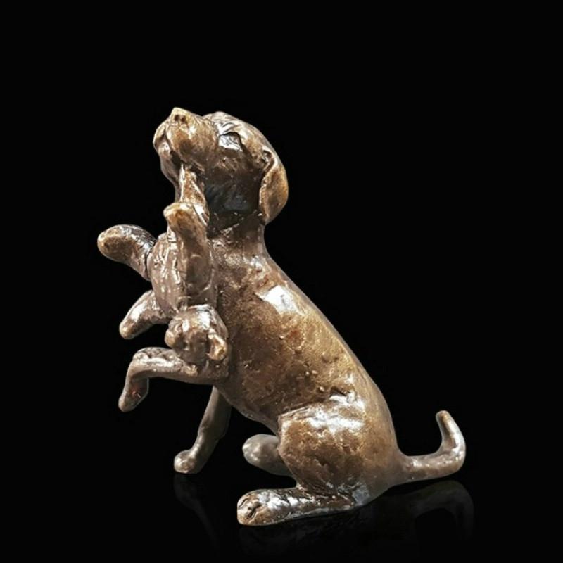 Bronze Labrador with Teddy Sculpture Gifts Richard Cooper & Co 