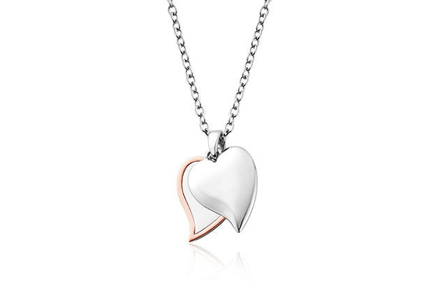 Clogau Gold Cwtch Double Heart Drop Pendant 3SCWT0184 Necklaces & Pendants CLOGAU GOLD 