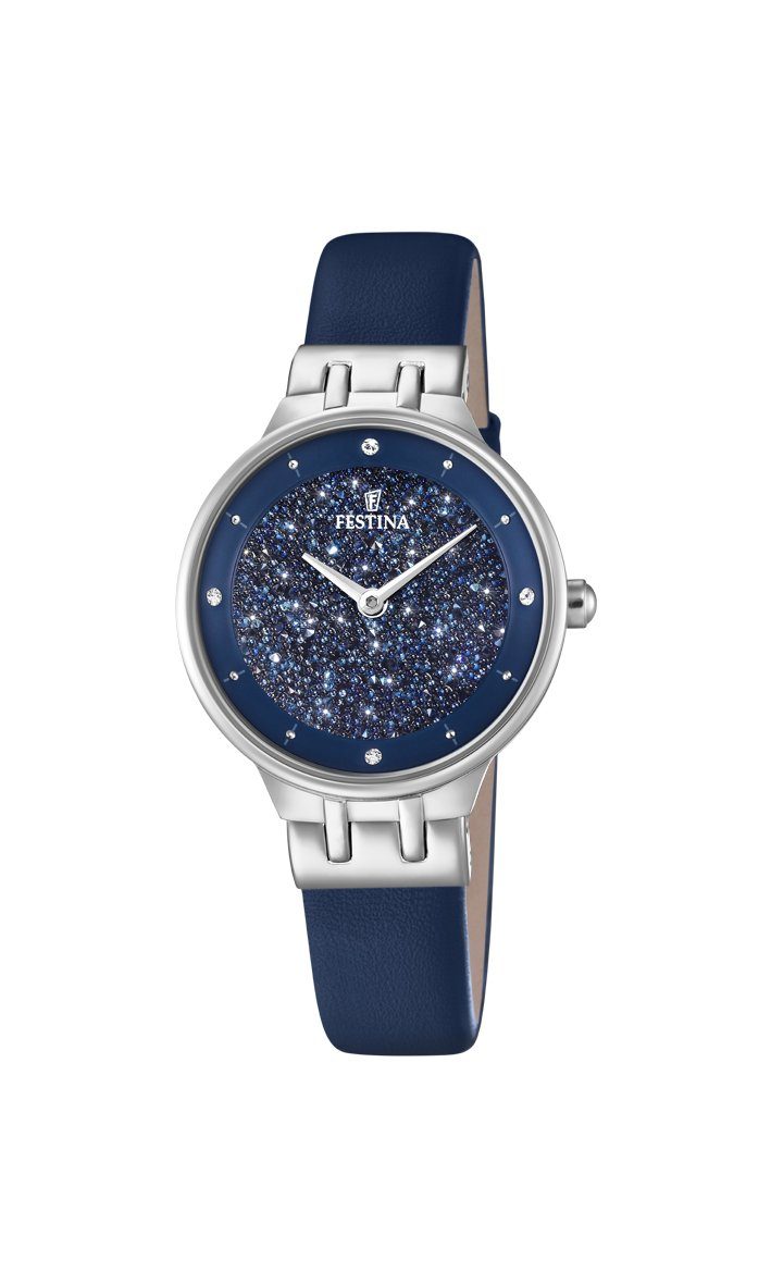 Festina Mademoiselle Watch with Blue Crystal Dial Blue Strap F20404/2 - Carathea Jewellers 