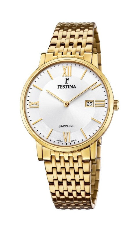 Festina Men's Swiss-Made Watch in Gold F20020/1 Watches Carathea Jewellers