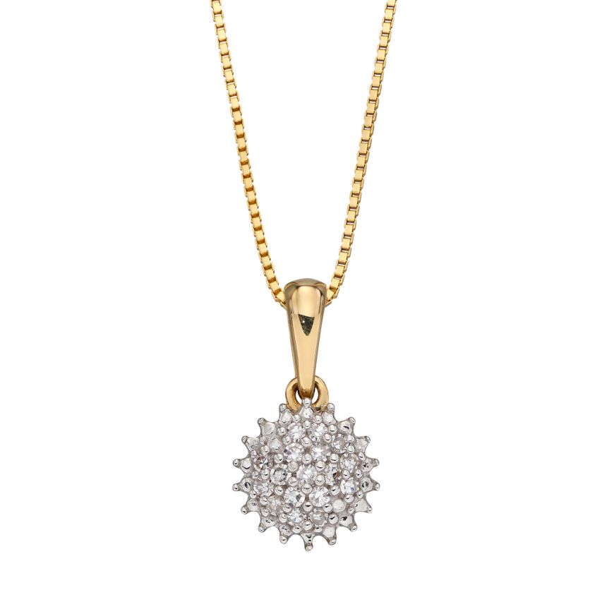 Gold Diamond Cluster Urchin Pendant Necklaces & Pendants Carathea