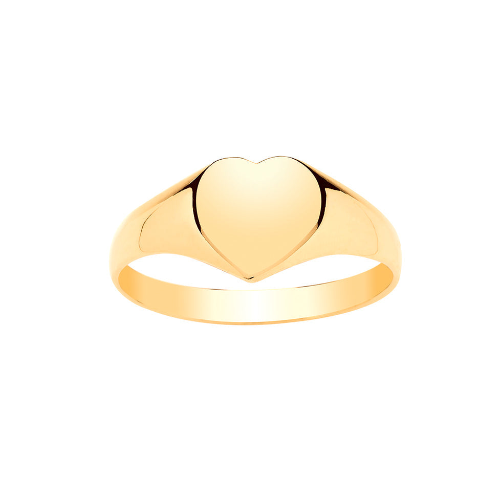Gold Ladies Heart Signet Ring Rings Carathea