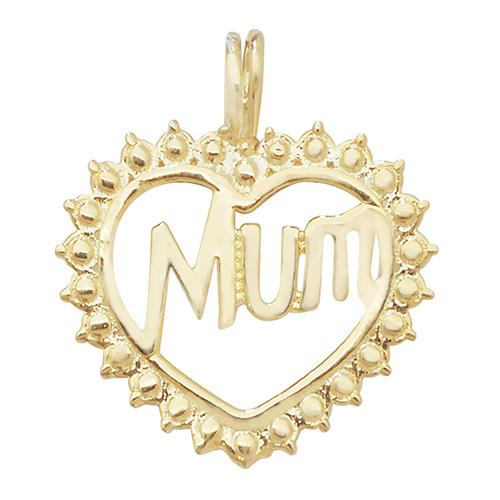 Gold "Mum" Heart Pendant Necklaces & Pendants Treasure House Limited 