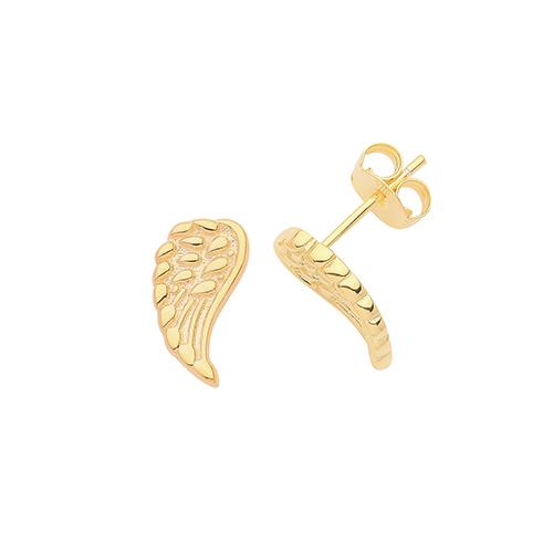 Gold Vermeil Angel Wing Stud Earrings Earrings Carathea