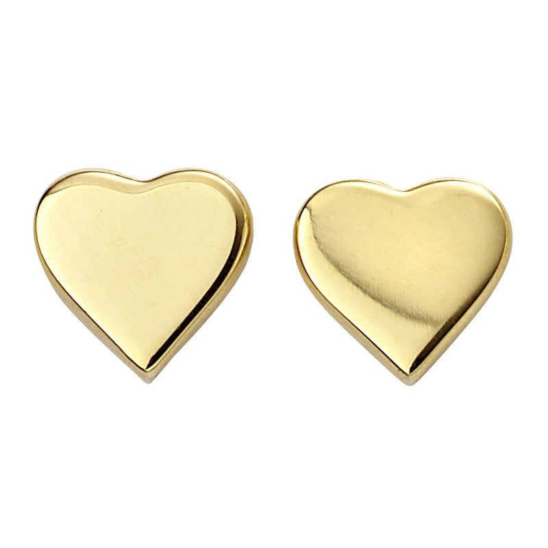 Gold Plated Silver Heart Stud Earrings Earrings Carathea 