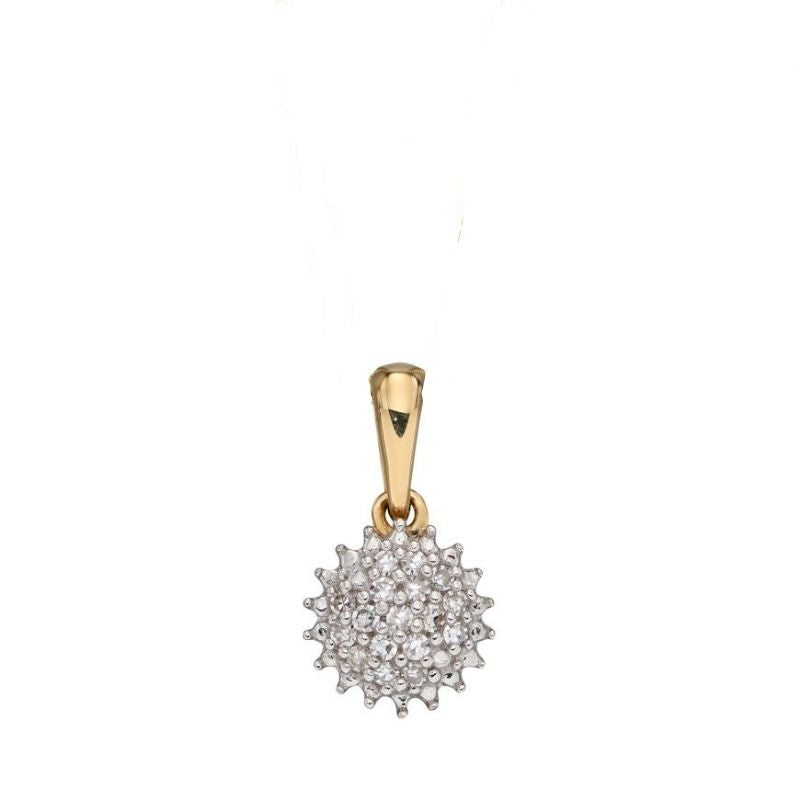 Gold Diamond Cluster Urchin Pendant Necklaces & Pendants Carathea