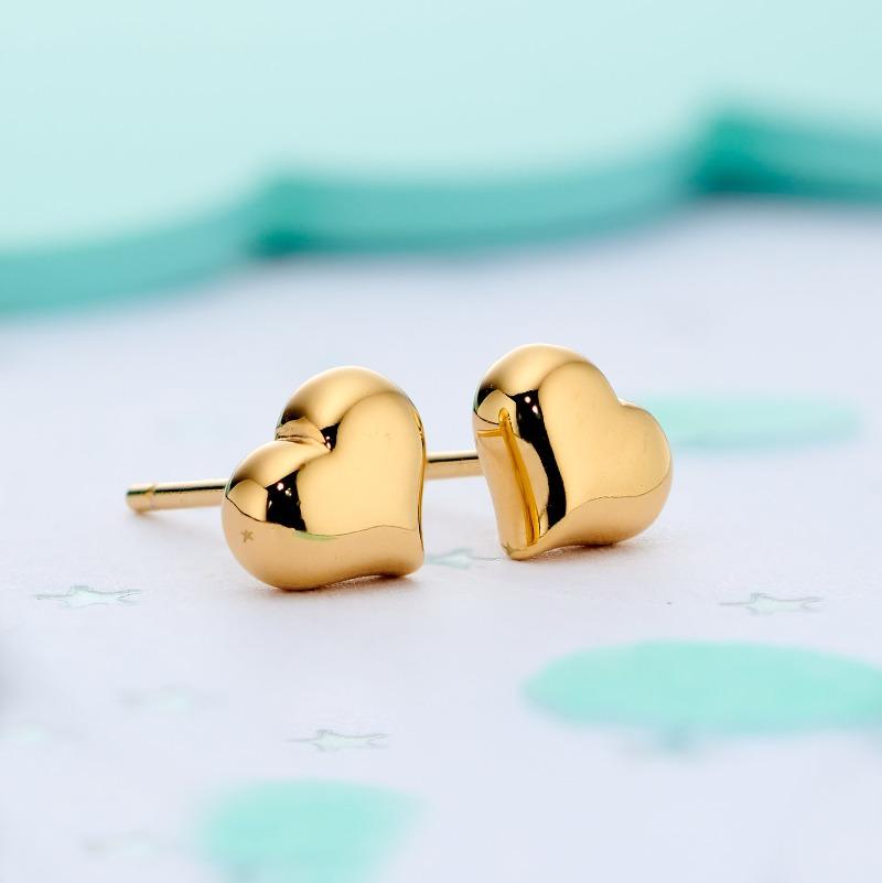 Little Star Gold Heart Stud Earrings Earrings Carathea