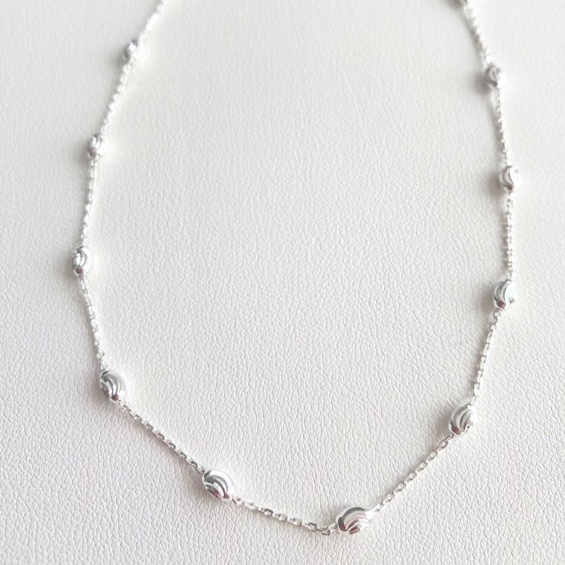 oval moon necklace in silver Carathea jewellers