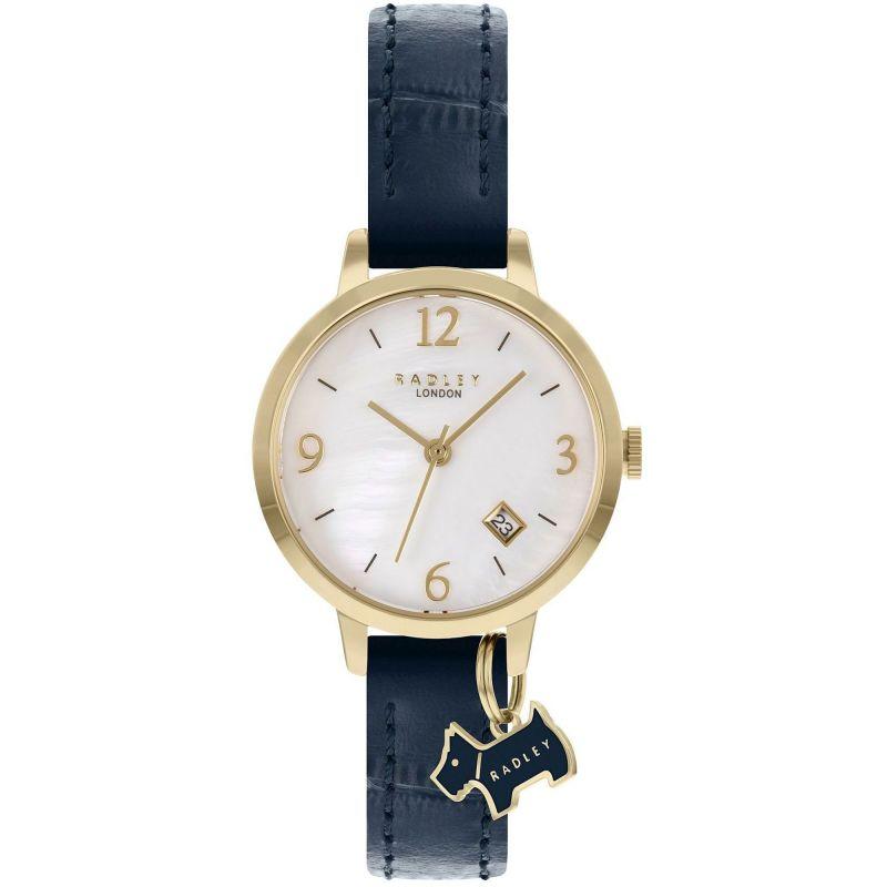 Radley Ladies Watch Blue Leather Strap Mother of Pearl Dial RY21212 Watches Radley 