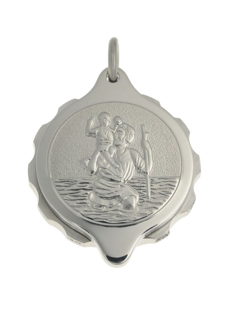 SOS Medical ID St Christopher Pendant in Stainless Steel Jewellery SOS Talisman 