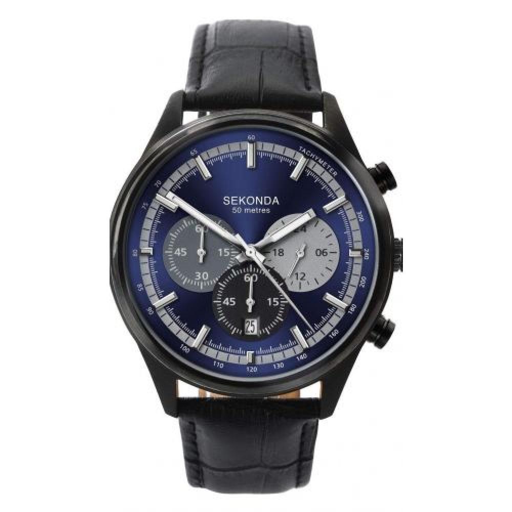 Men's Sekonda Watch with Black Strap and Blue Dial 1593 Watches Sekonda 