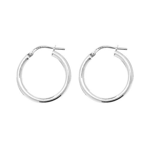 Silver 15mm Round Hoop Earrings Jewellery Treasure House Limited 