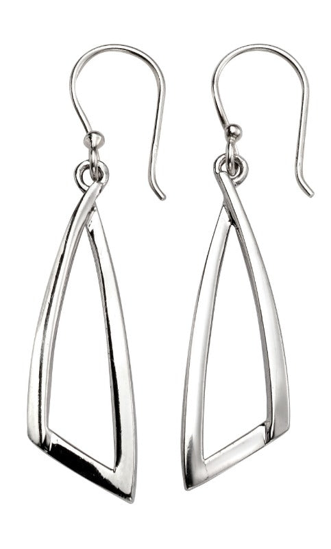 Silver Abstract Triangle Drop Earrings Jewellery Carathea