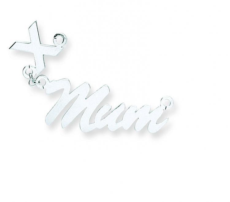 Silver "Mum" with Kiss Necklace Jewellery Hanron 