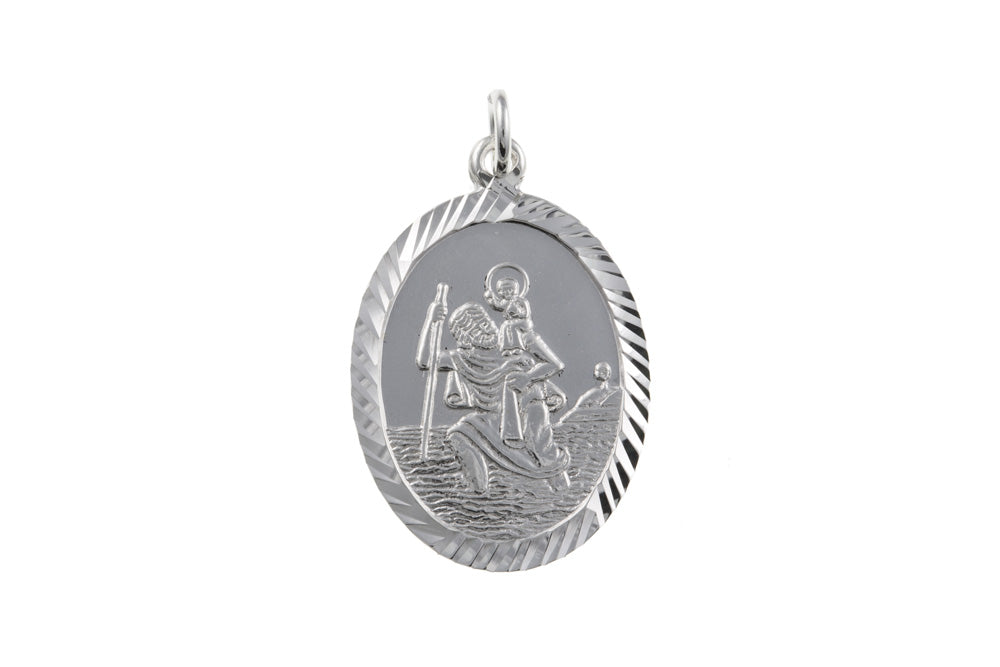 Silver Oval St Christopher Pendant Necklaces & Pendants Ian Dunford 