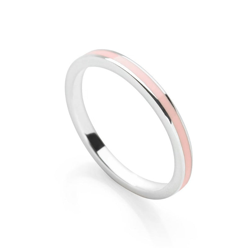Silver and Pink Ring Rings Silverband Company K 