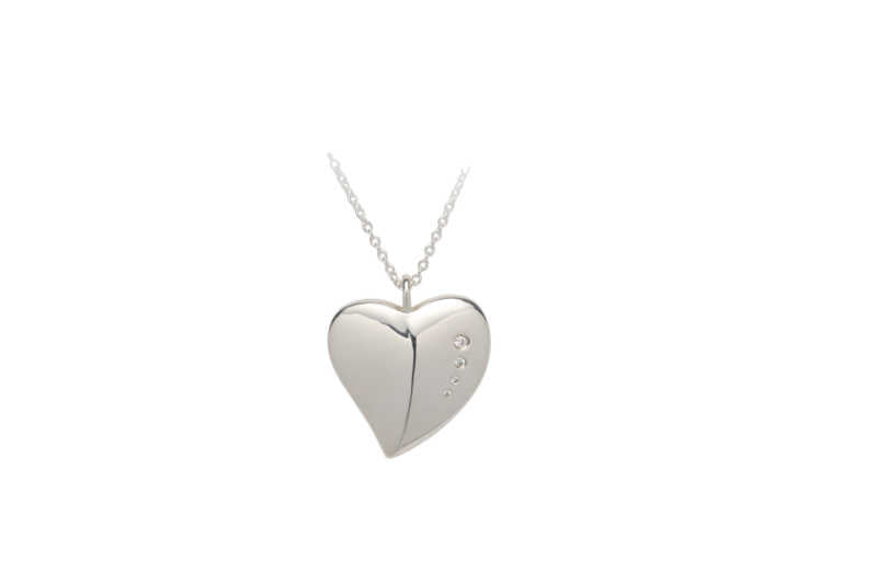 Silver and 18k Rose Gold Heart Shaped Locket with CZ Necklaces & Pendants Unique 