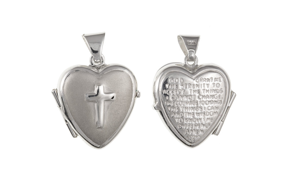 Silver Locket with Serenity Prayer Inscription Necklaces & Pendants Ian Dunford 