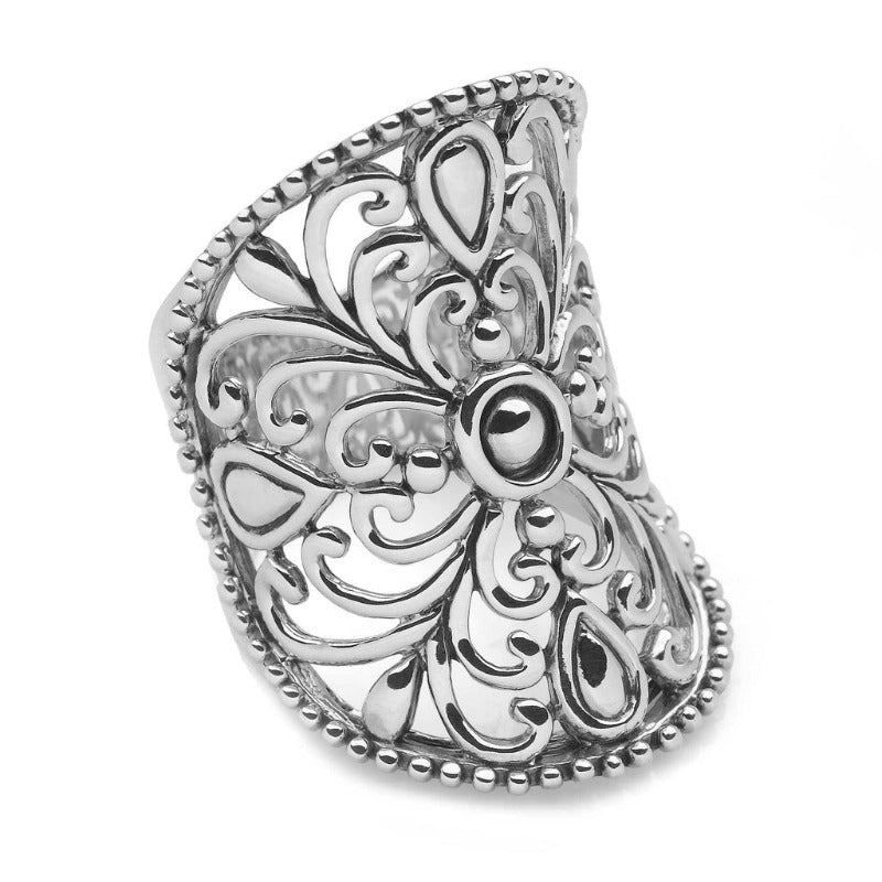 Silver Baroque Style Wide Ring Rings Silverband Company 