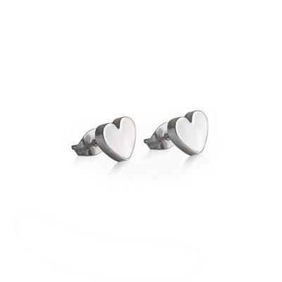 Solid Silver Heart Stud Earrings Jewellery Tales from the Earth 