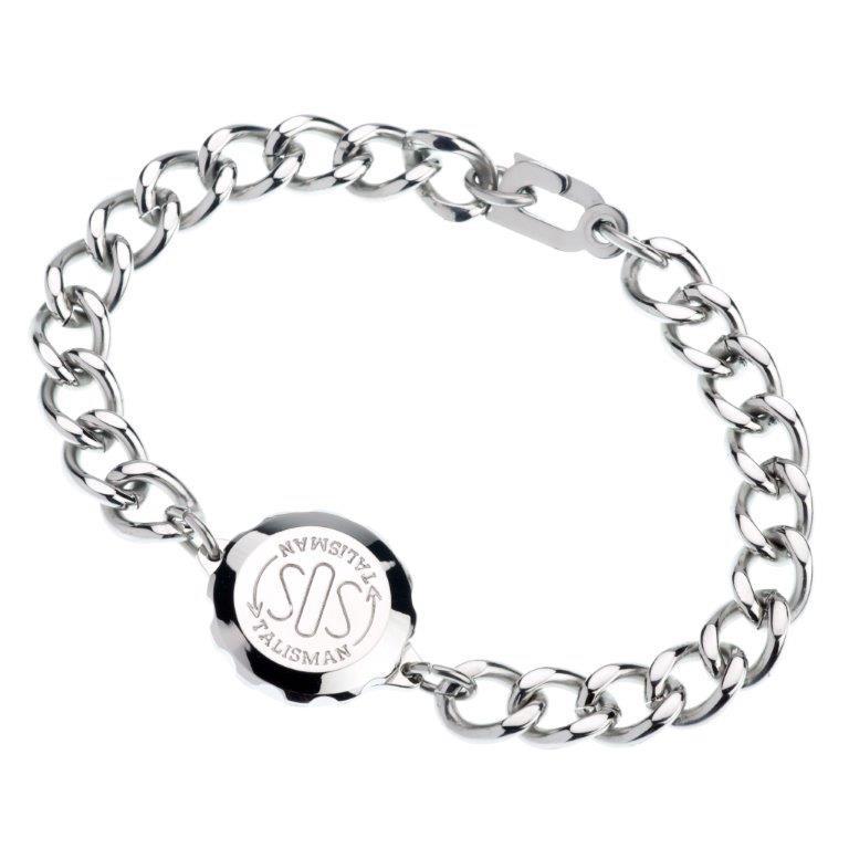 Ladies SOS Medical ID Bracelet with Stainless Steel Links Jewellery Carathea