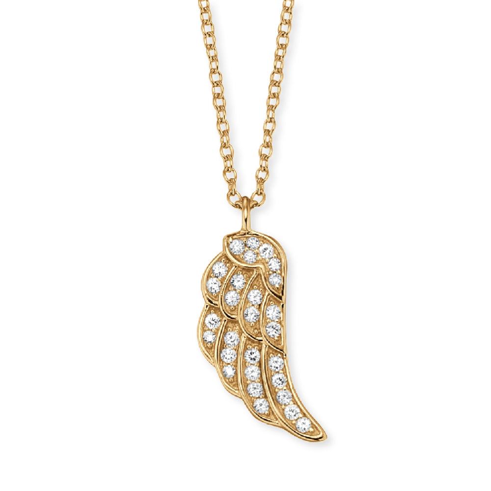 gold plated silver angel wing necklace
