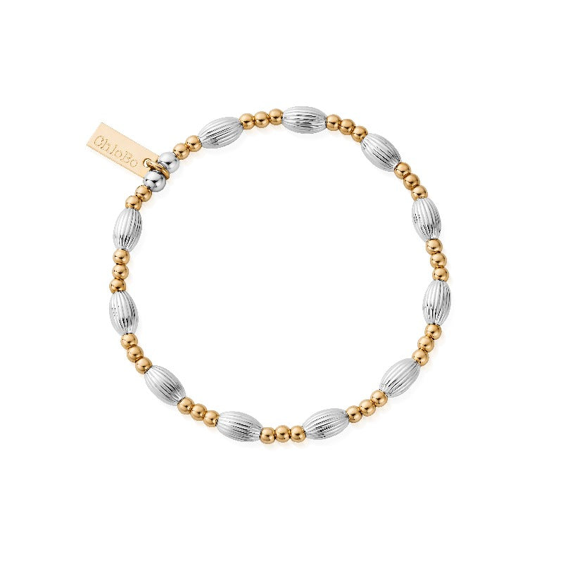 Chlobo Gold/Silver Corrugated Oval Bracelet | Carathea