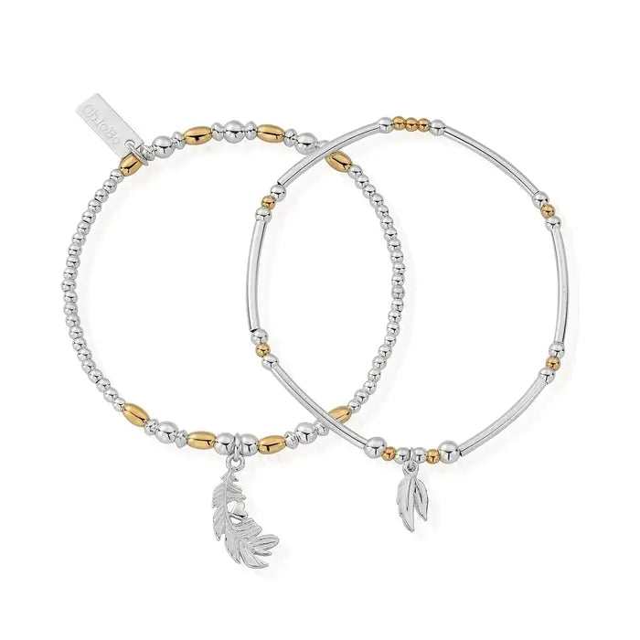 Chlobo Gold and Silver Strength & Courage Set of 2 Bracelets | Carathea